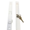 TechnologyLK Sliding Glass Door Handle Set, Keyed, Flush Mount, with Nite-Lock and Five Hook Assortment, White, 6-5/8" Screw Holes