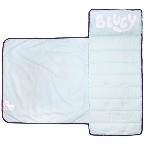 Jay Franco Bluey Sisters Nap Mat – Built-in Pillow and Blanket - Super Soft Microfiber Kids'/Toddler/Children's Bedding, Ages 3-7 (Official Bluey Product)