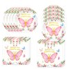 Frerand 40Pcs Butterfly Party Supplies include 20 plates, 20 napkins for the kids Butterfly birthday party decoration