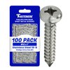 #12 x 1" Pan Head Sheet Metal Screws, Full Thread, Phillips Drive, Stainless Steel 18-8, Bright Finish, Self-Tapping, Quantity 100 Pieces by Fastenere