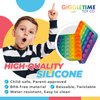 Giggle Time Bubble Push Poppers - 2 Pack - Sensory Fidget Toys, Silicone, Relieves Stress & Anxiety, Autism, ADHD - Party Favors, Back to School Supplies - 4.6 x 4.6 Inches Rainbow Color