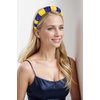 Gmmidea Beaded Rhinestone Headband for Women Girls Fashion Sparkly Crystal Headband Bling Thick Padded Headband Fancy Jeweled Hair Band Festival Hair Accessories C-(Yellow & Blue)
