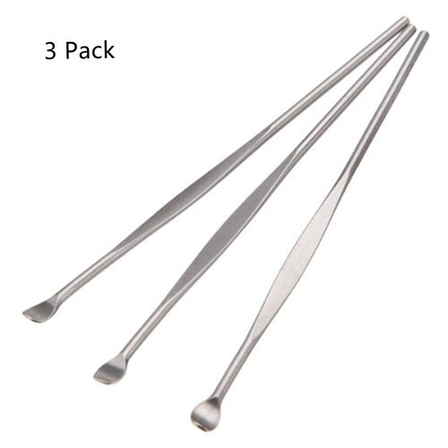 MauSong Ear Pick Ear Wax Remover Tool, Ear Spoon, Ear Curette, Ear Cleaning Tool, Ear Remover Tool, Home Stainless Steel Tool, Silver 3 Pack