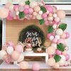 Maznyu 106Pcs Tropical Balloon Arch Garland Kit, Aloha Luau Hawaiian Flamingo Party Decorations Blush Peach Pastel Hot Pink Orange Rose Gold Confetti Balloons Palm Leaves Birthday Baby Shower Supplies