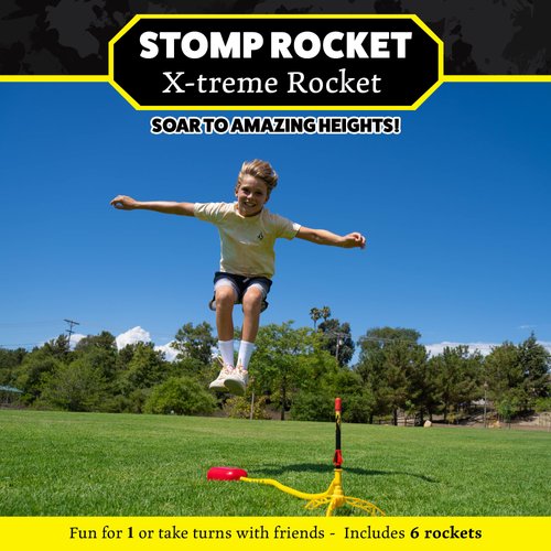 Stomp Rocket Super High-Performance X-Treme Rocket Launcher for Kids Soars Up to 400 Feet - 6 Rockets - Fun Outdoor Toys for Boys & Girls - STEM Foam Blaster - Ages 9 and Up
