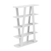Dollhouse Shelf Miniature Furniture Bookshelf 1/12 Scale Wooden Storage Rack Four Tier Shelves Doll House Accessories and Furniture Display Stand Mini Scene Ornaments Decoration (White)