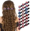 Sparkling Crystal Stone Braided Hair Clips, Four-Leaf Clover Chopped Hairpin Duckbill Clip, Braided Hair Clip with Rhinestones for Women/Girls (A-8PCS)
