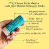 Earth Mama Lady Face® Tinted Mineral Sunscreen Stick SPF 40 Set |Contains Certified Organic Shea and Coca Butter | Foundation + Concealer + Contour, Blends with Most Skin Tones, 2-Pack