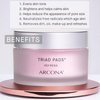 ARCONA Triad Pads - Cold Processed Cranberry and Rice Toner, Brightening Toner Pads for Face, 45 Facial Toner Pads. Made in The USA.