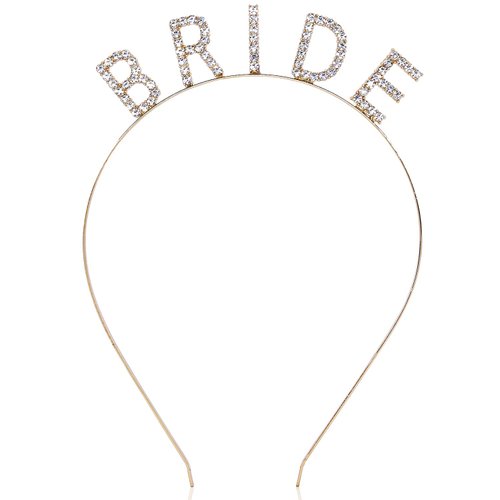 Rhinestone Bridal Headpiece, Gold Wedding Crown for Women and Girls (Rose Gold)