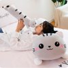 NatureMan Long Cat Plush Body Pillow, 25 Inches Cute Cat Plush Pillow, Kawaii Long Cat Stuffed Animal,Soft Cat Stuffed Animals Sleeping Body Pillow Gift for Kids and Girlfriend (Gray)