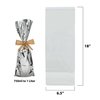 MT Products Metallic Mylar Wine Silver Gift Bags for Bottles Sparkle Look - Great for a Wine Pull - (25 Pieces) (Ribbon and Rope Not Included)