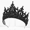Extra Big Crown for Women Black Gothic Tiara 5" Tall Pageant Queen Tiara Headband Black Wedding Crown for Quinceanera Costume Cosplay Halloween