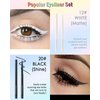 White & Black Gel Eyeliner,2 Colors Eyeliner Crayon Pencils,Waterproof Long Lasting Smudge-Proof Retractable Eyeliner Pen,Matte Cream Waterline Eyeliner for Mature Women Gel Delineador De Ojos(12+20)