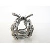 Medium blue or smoke gray crystal leaf metal hair claw clip bridal clip (Primary color: Blue)