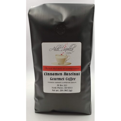 Ahh.Cupella Premium Gourmet Cinnamon Hazelnut Flavored Whole Bean Coffee, 32oz bag