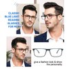 OCCI CHIARI Anti Blue Light Glasses Black Men's Reader Classic 0 1.0 1.5 2.0 2.5 3.0 3.5 (Blue Grey, 2.0)