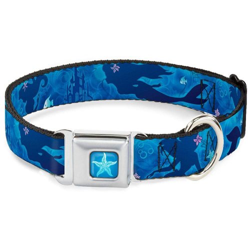 Buckle-Down Seatbelt Buckle Dog Collar - Beauty & the Beast Be Our Guest Scenes - 1" Wide - Fits 11-17" Neck - Medium