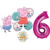 Anagram Peppa and George 6th Birthday Party Supplies Pig Foil Balloon Bouquet Decorations, BQ_4286