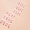 MABKJLF Press on Nails Long Square White French Tip Fake Nails Full Cover False Nails with Designs White Nail Tip Glossy False Nails with Nail Glue Artificial Acrylic Nails for Women Girls 24 Pcs