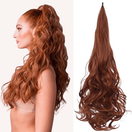 Ponytail Extension 30 Inch Flexible Wrap OTO BELLA Around Ponytail Hair Extensions 120g Long Curl...