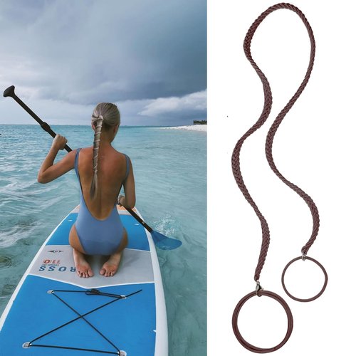 Spiral Hair Tie Sprots Ponytail Holders, Elastic Braided Hair Ties No Damage, Pony Tail Wrap for Long Hair for Gym, Swimming, Diving 25" Brown