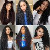 ASVNRES Lace Front Wigs Synthetic Artificial Human Hair Pre-Plucked for Black Women 24 Inch Lace Front Wigs Natural Water Wave Wigs Heat Resistant 150% Density (Black Color) Synthetic