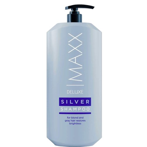 maxx deluxe Silver Shampoo (Purple Shampoo) 17 FL oz. Brass Toning Purple Shampoo Makes Yellow, Gray and White Hair Look Much More Vibrant and Shiny.