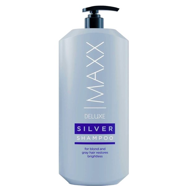 maxx deluxe Silver Shampoo (Purple Shampoo) 17 FL oz. Brass Toning Purple Shampoo Makes Yellow, Gray and White Hair Look Much More Vibrant and Shiny.