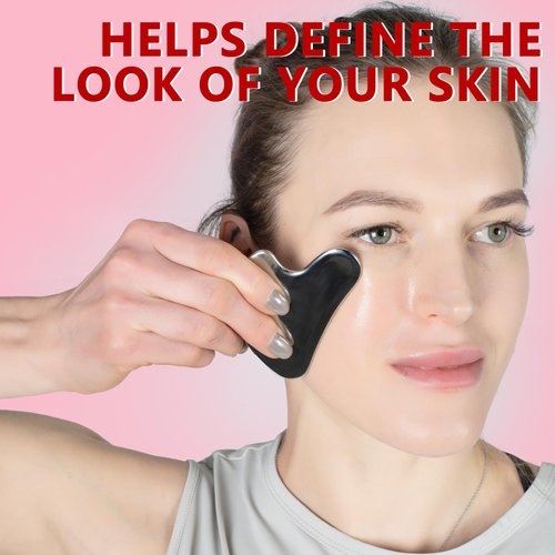 Yoyair Gua Sha Facial Tools & Rosehip Oil 2 in 1, Stainless Steel Gua Sha Tool, Premium Gua Sha Set with Oil for Facial Skin Care Body Eyes Neck Massage