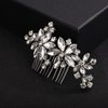 BERYUAN Clear Flower Crystal Rhinestone Teardrop Hair Comb Rhinestone Wedding Hair Accessory for Bride Bridesmaid Prom Hair Pieces Crystal Rhinestone Hair Accessories for Weddding Women and Gilrs