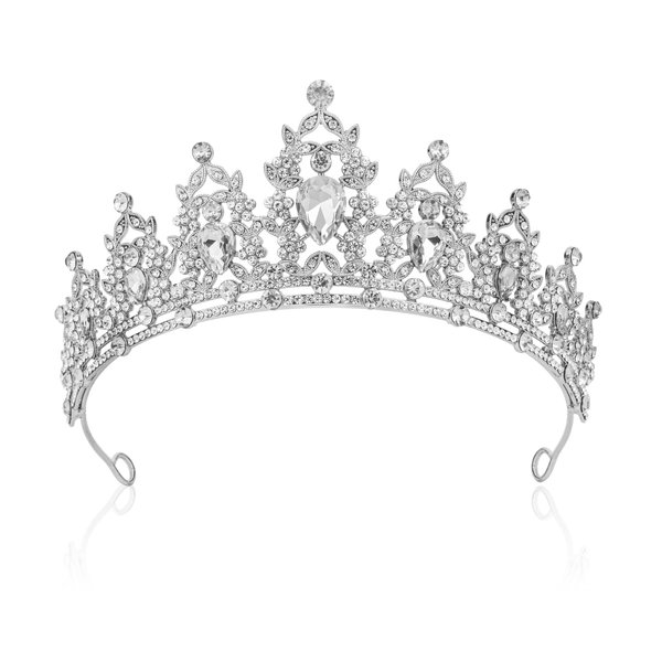 Tiara Crown,Princess Crown,Crown for Women,Tiara Adult,Silver Crown,Birthday Crown,Silver Tiara,Quinceanera Crown,Crystal Crown,Wedding Tiara,Prom Queen Crown,Crown Headband,Crown Costume,Bridal Tiara