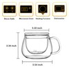 Lezero 13 ounce Tea Cups Kits Loose Tea-leaf Brewing System, Thickened Glass Cups with Tea Infuser Basket and Lid, Simple Filtration Teacups Great for Family Daily