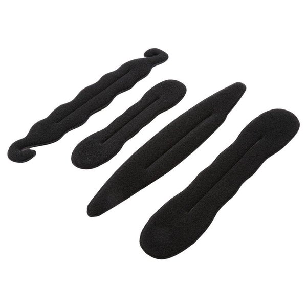 4 Pcs Sponge Hair Tray Hair Bun Maker Magic Hair Styler Set Hair Styling Sponge New Released Elastics and Ties Hair Accessories（Black ）