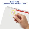 Avery 8 Tab Dividers for 3 Ring Binder, Easy Print & Apply Clear Label Strip, Index Maker Customizable White Tabs, 5 Sets (11437)