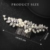Brishow Rhinestone Bride Wedding Hair Comb Silver Pearl Bridal Hair Piece Crystal Prom Party Hair Accessories for Women and Girls