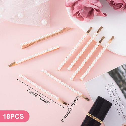 OIIKI 18Pcs Hair Clips, Alloy Vintage Hairpins, Tiny Barrettes for Women, Girls, Bridal, Wedding, Valentines