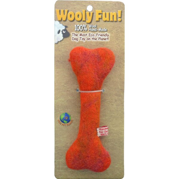 One Pet Planet Wool Dog Toy, 6.5-Inch, Orange