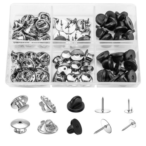 70 Pieces Pin Backs Locking Pin Keepers Locking Clasp Pin Backs Replacement with Blank Pins for Brooch Pins，Lapel Pins, Enamel Pins and Hat Pins