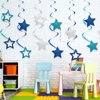 64pcs Birthday Party Decorations - Ceiling Foil Swirl Decorations Hanging Party Streamers Star For Man Boys Children Happy Birthday Graduation Wedding Anniversary (Blue)