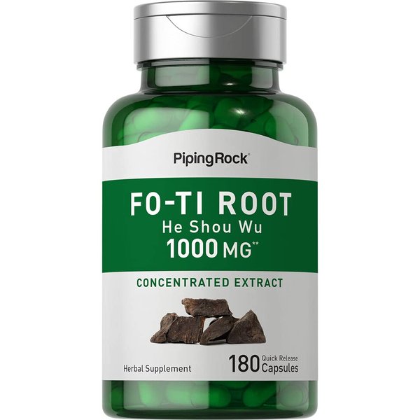 Piping Rock Fo-Ti Root Extract 1000 mg | 180 Capsules | He Shou Wu | Concentrated Herbal Supplement | Non-GMO, Gluten Free