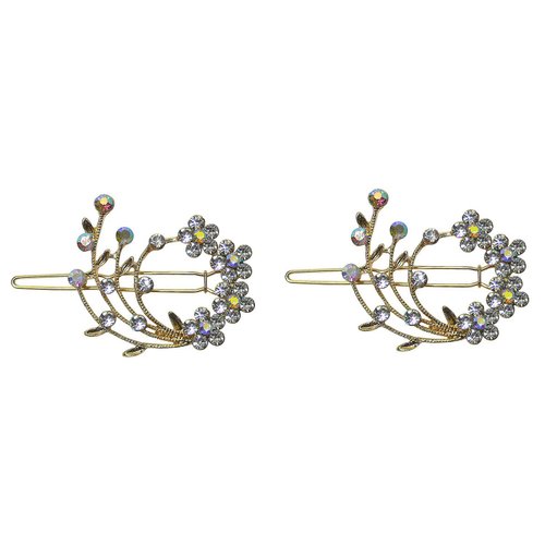 Pair of Barrettes Snap Clips for Thin Hair Women or for Young Girls U86200-2108prCry