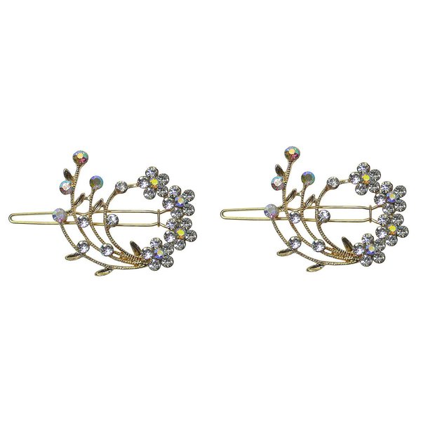 Pair of Barrettes Snap Clips for Thin Hair Women or for Young Girls U86200-2108prCry