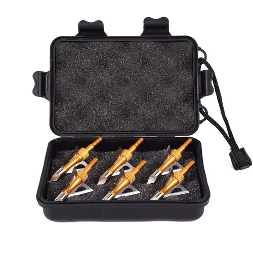 NIKA ARCHERY 100 Grain Broadheads 3 Fixed Steel Blade with Broadhead Case, Wrench, fit for Compound Bow and Crossbow