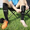 Malker Soccer Shin Guards for Kids Youth Adults Shin Guards Pads with Lower Leg Sleeves, Lightweight and Compact, Protective Soccer Equipment (Black M)