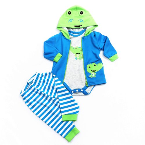 Reborn Baby Dolls Clothes Blue Frog Outfits for 17-19 Inch Baby Doll,18 inch Reborn Newborn Baby Doll Clothes Accessories