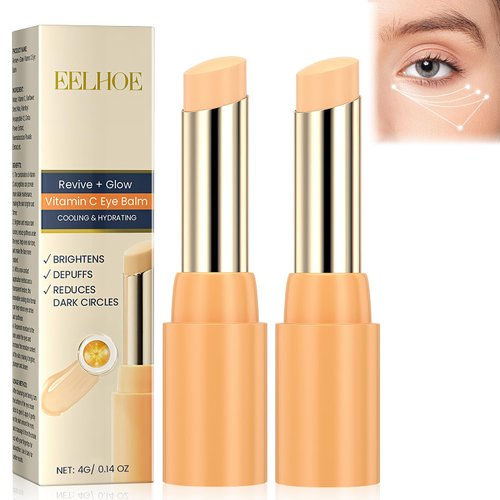 Revive + Glow Vitamin C Eye Balm (0.14 oz),Moisturizing & Hydrating Eye Cream, Brightening and Reducing Dark Circle, Firming Eye Cream (2 PCS)