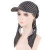 DINPREY Long Pretied Head Scarves for Women Bandana Turban Hat Chemo Cancer Headscarf Headwraps Headwear for bald women hair wraps (stripe,flower,Paisley - Black)