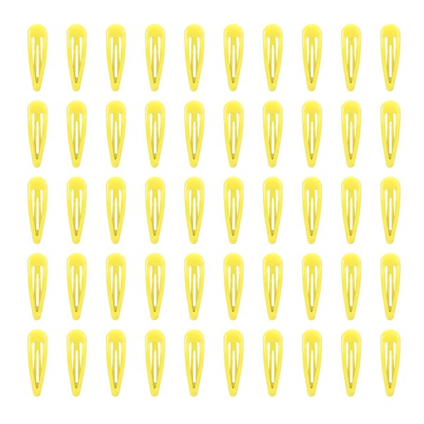 50 Pack Enamel Solid Yellow Snap Hair Clips for Women, 2 lnch No-Slip Barrettes for girls,Toddlers,Metal Hair Accessories (50pcs Yellow)