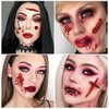 Halloween Terror Scar Temporary Tattoo Stickers Simulation Fake Bloody Wound Scab Horror Body Face Zombie Prank Makeup Waterproof Decals for Women Carnival Cosplay Party Decor 10 Sheets